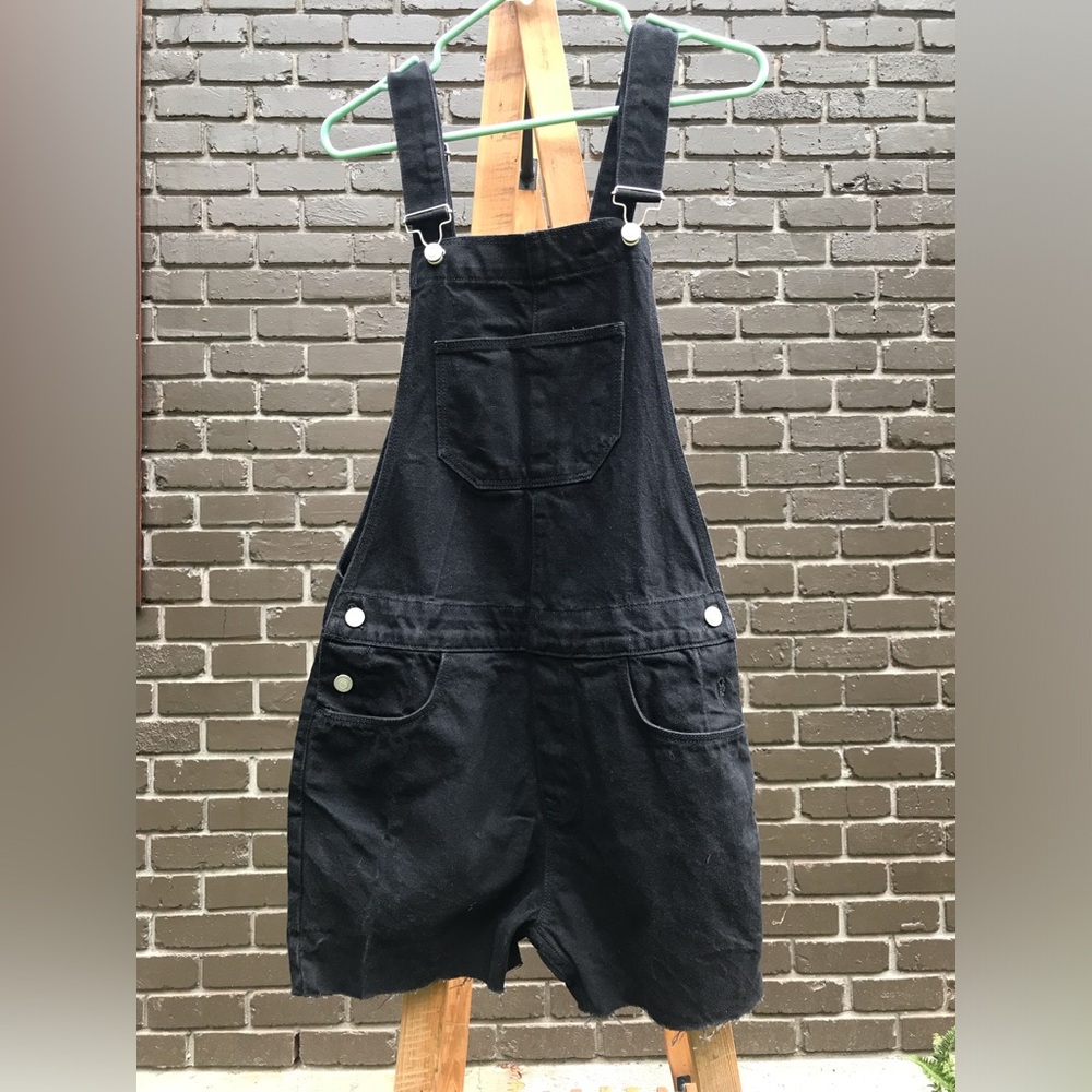 ASOS Design Black Denim Short Overalls